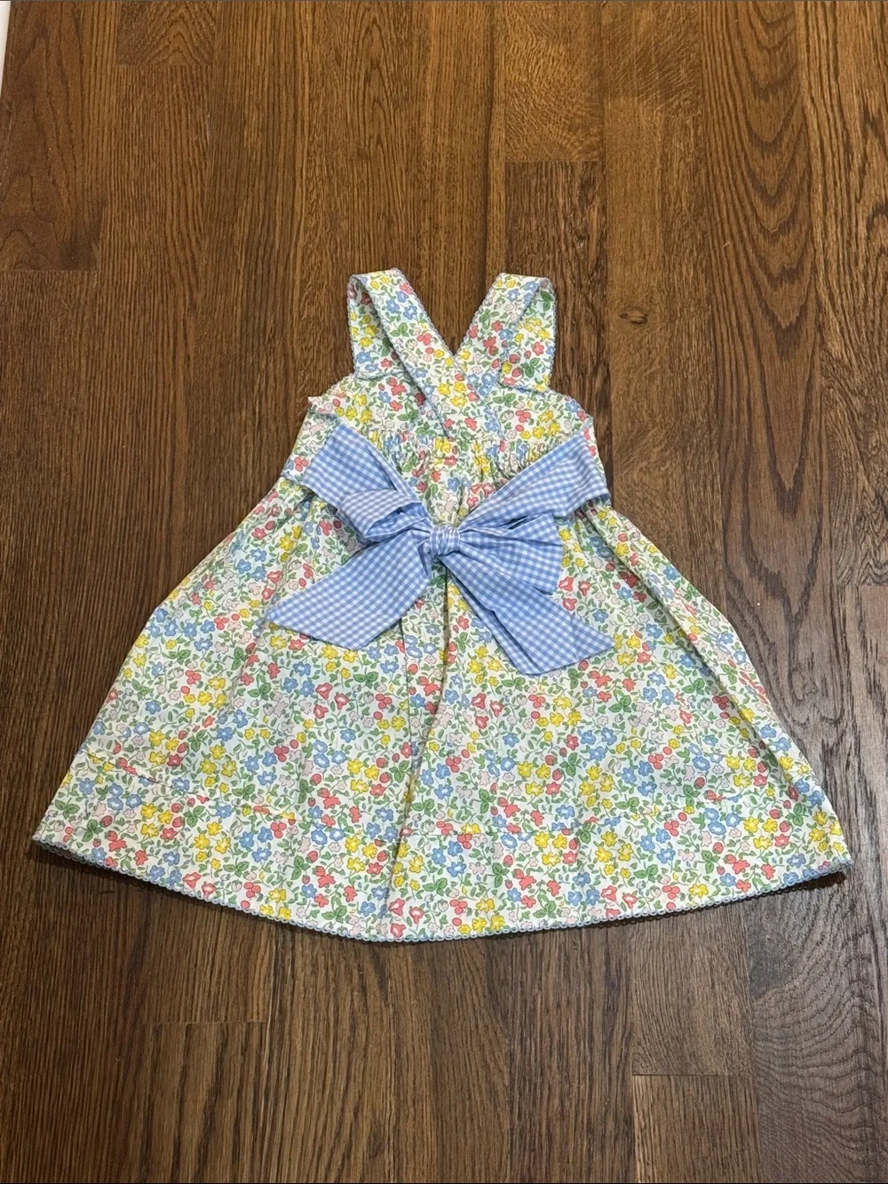 New With Tags Shrimp & Grits Kids floral pinafore jumper dress_16